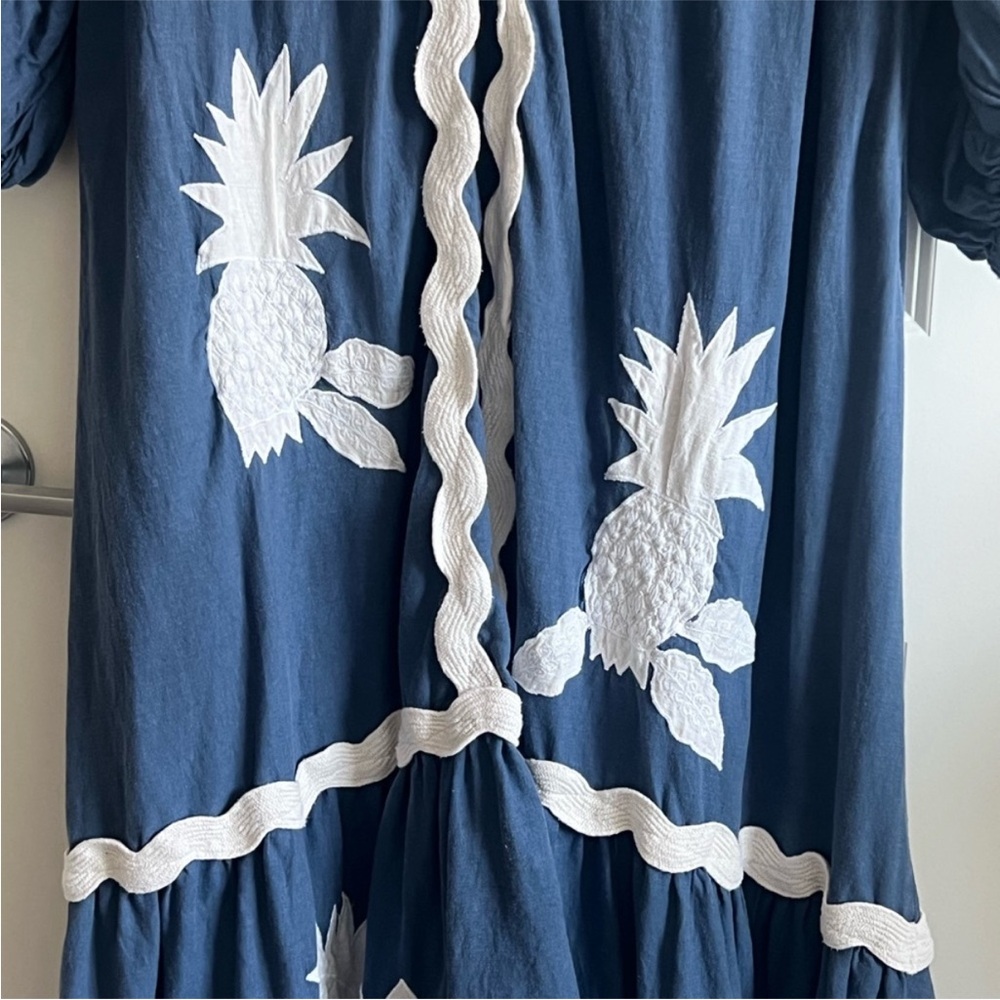 Anthropologie Farm Indigo Blue Top - XL Petite - Picture 6 of 7